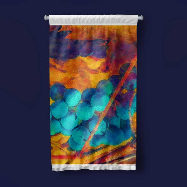 cafe-wall-art-banner-12596-03 Soyut Üzüm Desenli Renkli Duvar Flaması 12596