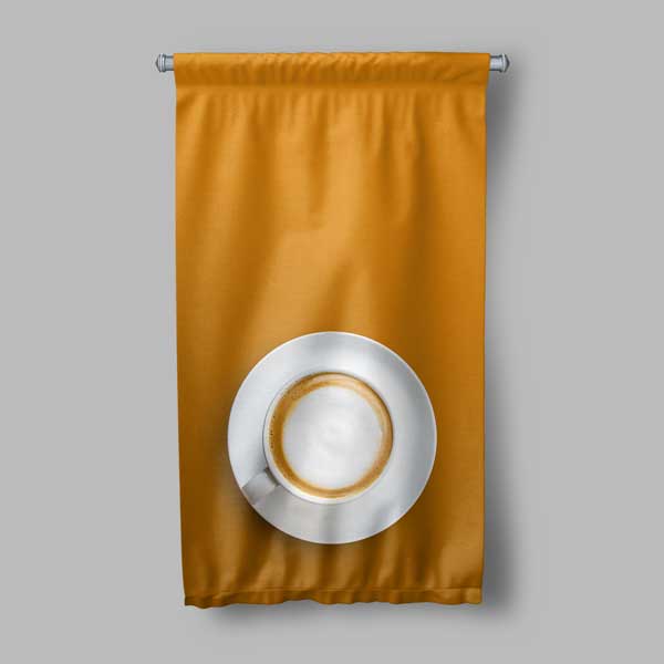 Kahve Fincanı Görselli Kafe Duvar Flaması 12614