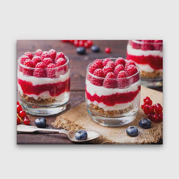Frambuazlı Tatlı Tasarımlı Kanvas Duvar Tablosu – 12197