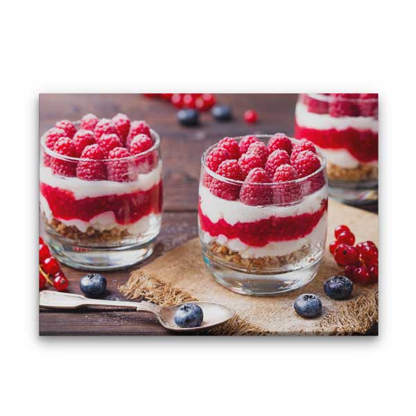cafe-wall-art-decor-12197-05 Frambuazlı Tatlı Tasarımlı Kanvas Duvar Tablosu – 12197