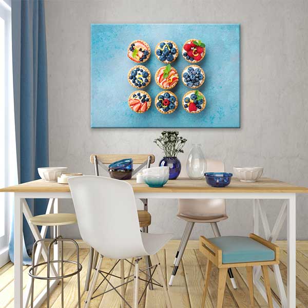 cafe-wall-art-decor-12198-01 Meyveli Mini Turtalar Tasarımlı Kanvas Duvar Tablosu – 12198