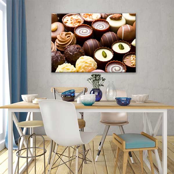 Çikolata Pralin Tasarımlı Kanvas Duvar Tablosu – 12200