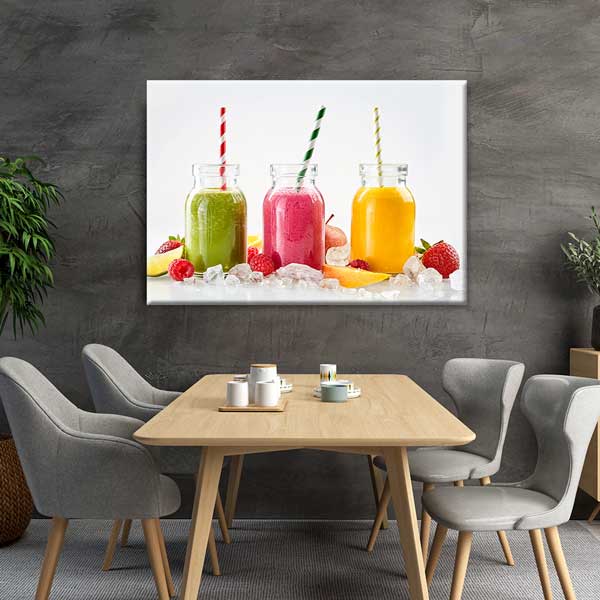 Renkli Smoothie Şişeleri Kanvas Duvar Tablosu – 12207