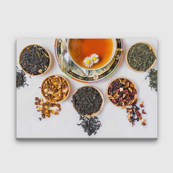 cafe-wall-art-decor-12216-00 Bitki Çayı ve Karışık Çay Çeşitleri Duvar Tablosu – 12216