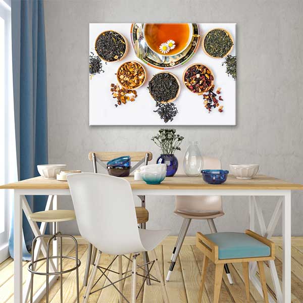 cafe-wall-art-decor-12216-01 Bitki Çayı ve Karışık Çay Çeşitleri Duvar Tablosu – 12216