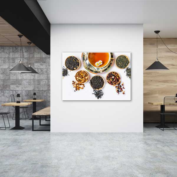 cafe-wall-art-decor-12216-02 Bitki Çayı ve Karışık Çay Çeşitleri Duvar Tablosu – 12216