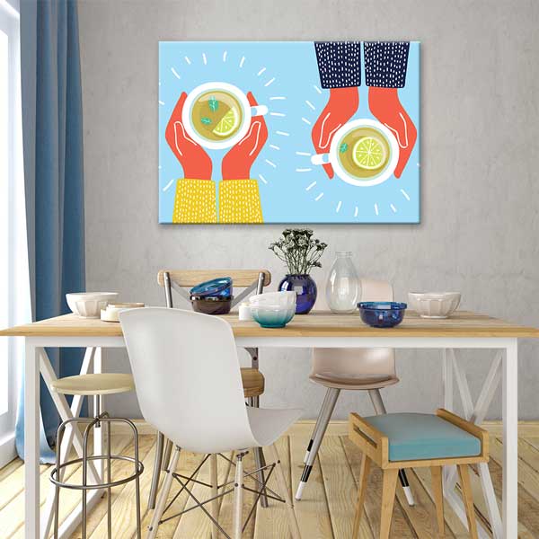 cafe-wall-art-decor-12220-01 Limonlu Çay İllüstrasyon Duvar Dekoru – 12220