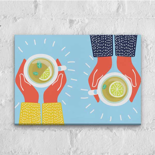 cafe-wall-art-decor-12220-05 Limonlu Çay İllüstrasyon Duvar Dekoru – 12220