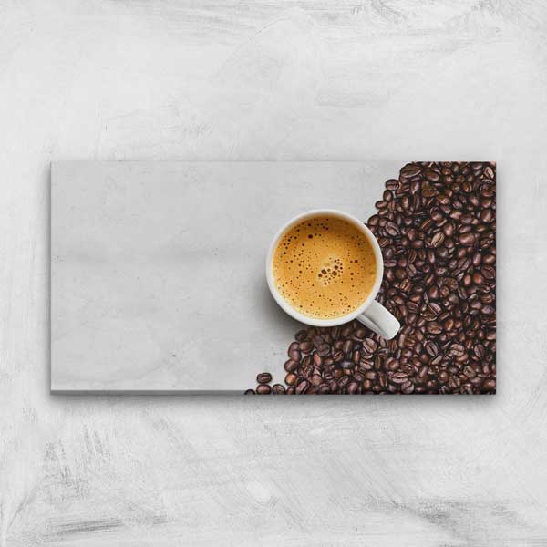 cafe-wall-art-decor-12264-05 Kahve Çekirdekleri ve Fincan Görünümlü Duvar Tablosu – 12264