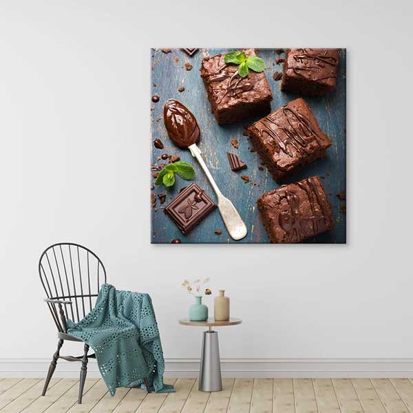 Çikolatalı Brownie Sunumu Kafe Duvar Tablosu – 12276