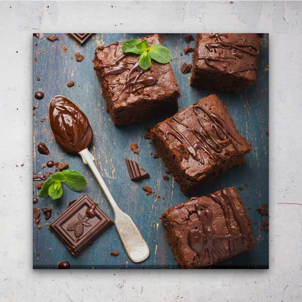 Çikolatalı Brownie Sunumu Kafe Duvar Tablosu – 12276