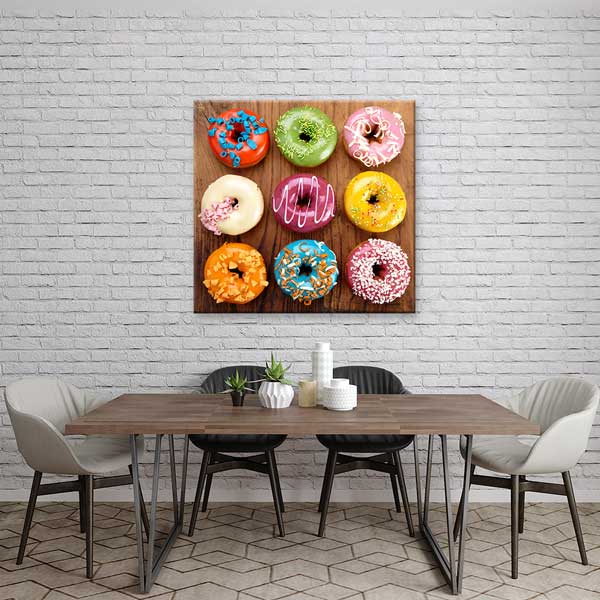 Renkli Donut Tasarımlı Kafe Duvar Tablosu – 12286