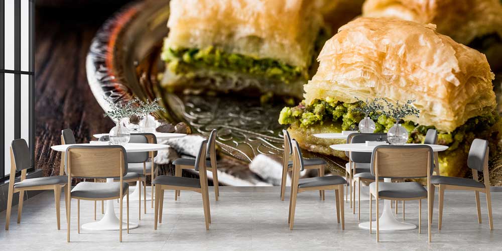 Fıstıklı Baklava Detaylı Sunum Duvar Kağıdı 12385