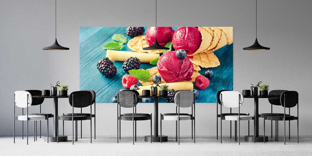 Meyveli Dondurma ve Orman Meyveleri Büyük Ebat Duvar Dekoru – 12429