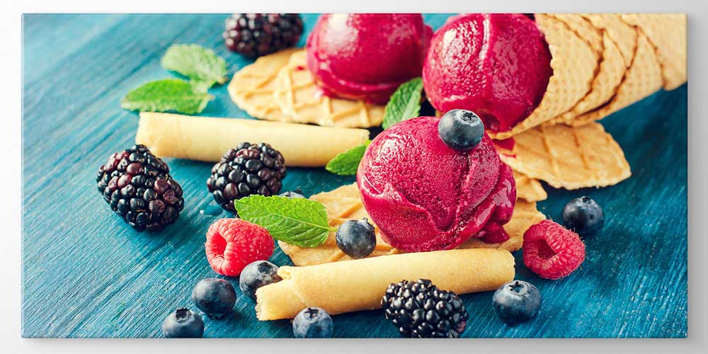 Meyveli Dondurma ve Orman Meyveleri Büyük Ebat Duvar Dekoru – 12429