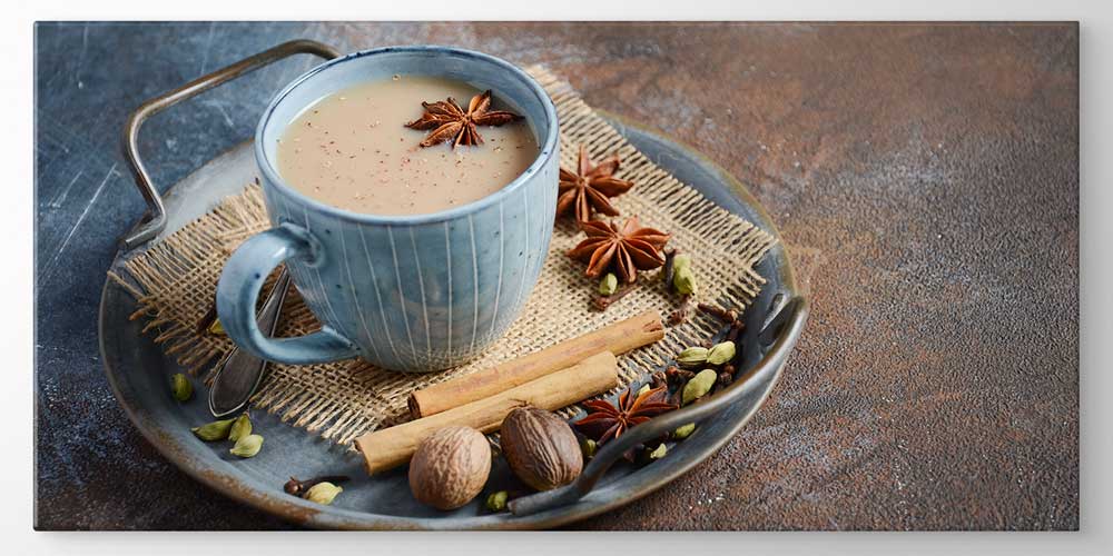 Sıcak Baharatlı Kahve Tasarımlı Büyük Ebat Duvar Dekoru – 12440