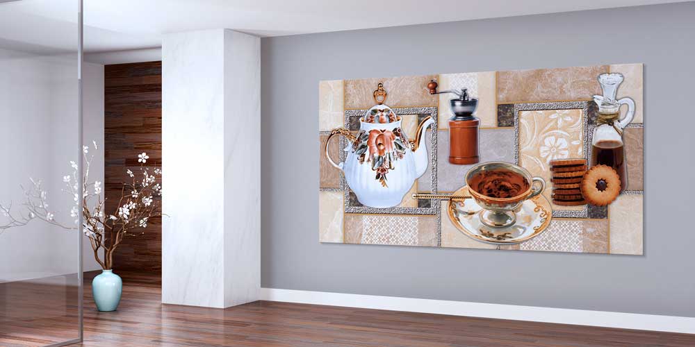 Klasik Çay ve Kahve Sunumu Tasarımlı Büyük Ebat Duvar Dekoru – 12445