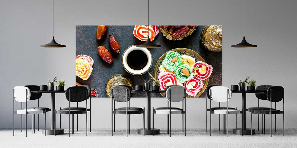 Türk Kahvesi ve Lokum Temalı Büyük Ebat Duvar Dekoru – 12460