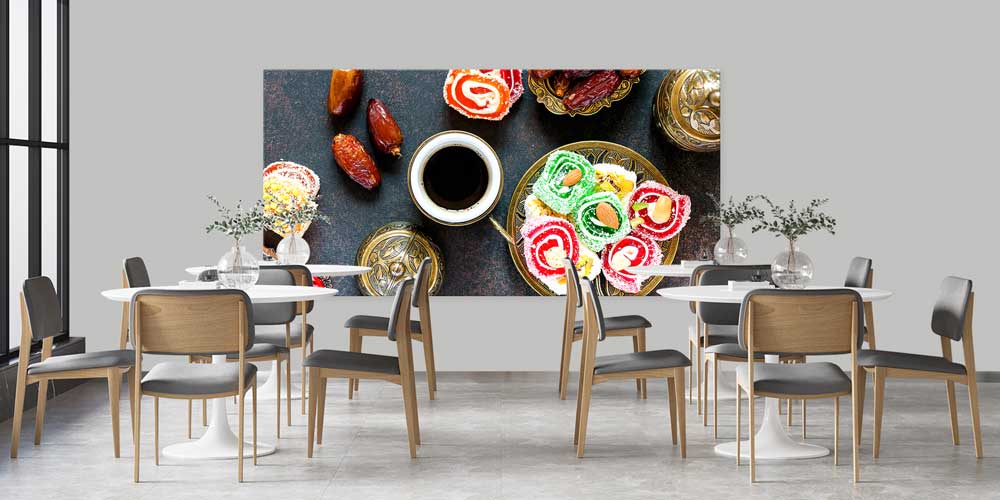Türk Kahvesi ve Lokum Temalı Büyük Ebat Duvar Dekoru – 12460