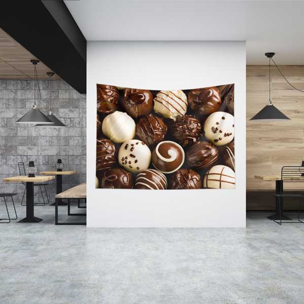 Çikolata Trüf Desenli Duvar Örtüsü Kumaş Baskı 12543