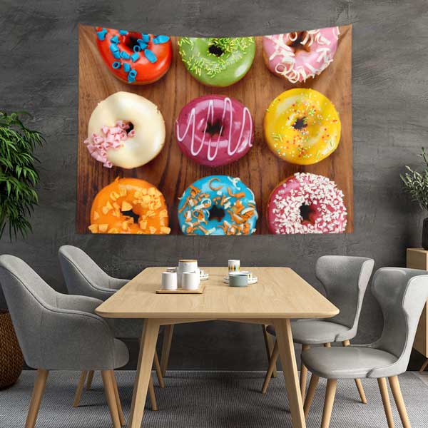 Renkli Donut Temalı Kafe Duvar Dekoru 12549