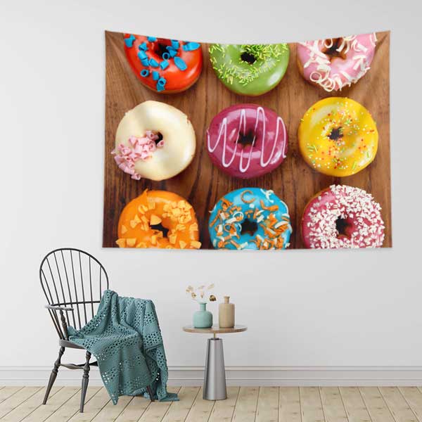 Renkli Donut Temalı Kafe Duvar Dekoru 12549