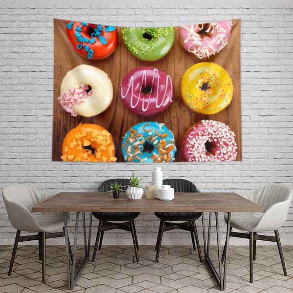 Renkli Donut Temalı Kafe Duvar Dekoru 12549