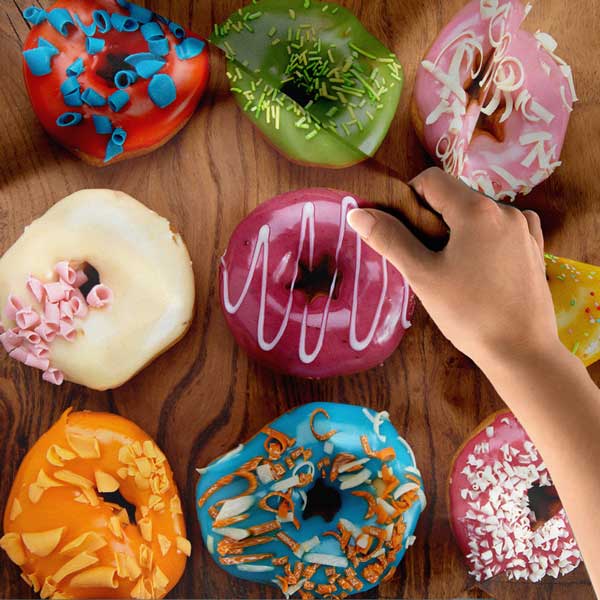 Renkli Donut Temalı Kafe Duvar Dekoru 12549