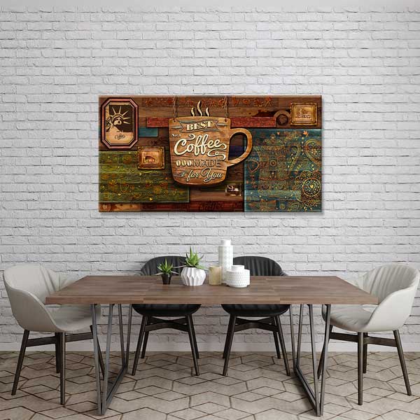 Retro Kahve Tasarımlı Duvar Tablosu – 12265