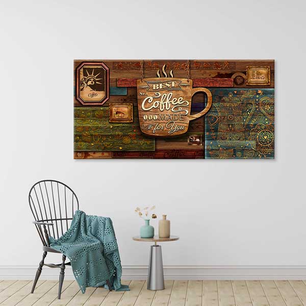 Retro Kahve Tasarımlı Duvar Tablosu – 12265