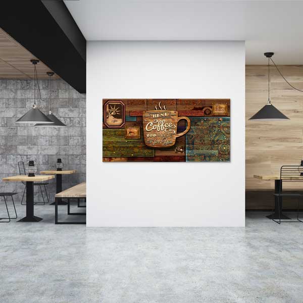 Retro Kahve Tasarımlı Duvar Tablosu – 12265