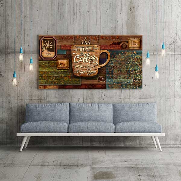 Retro Kahve Tasarımlı Duvar Tablosu – 12265