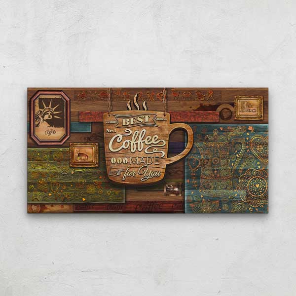 Retro Kahve Tasarımlı Duvar Tablosu – 12265