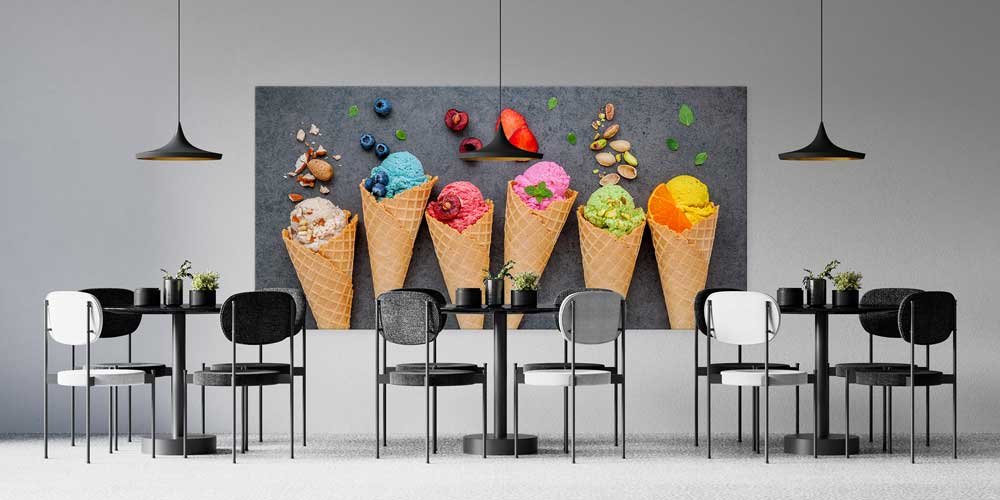 Renkli Dondurma Külahları Büyük Ebat Duvar Dekoru – 12428