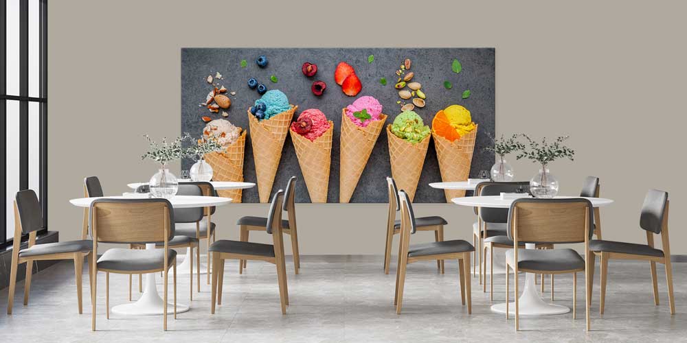 Renkli Dondurma Külahları Büyük Ebat Duvar Dekoru – 12428