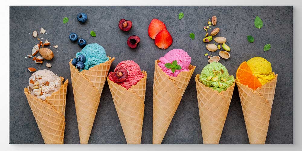 Renkli Dondurma Külahları Büyük Ebat Duvar Dekoru – 12428