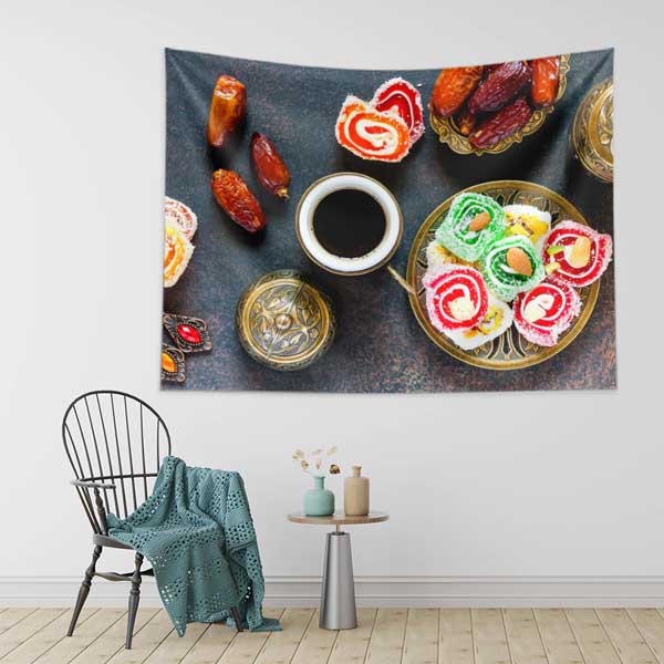 cafe-wall-art-tapestry-12567-02 Türk Lokumu ve Kahve Temalı Duvar Örtüsü 12567