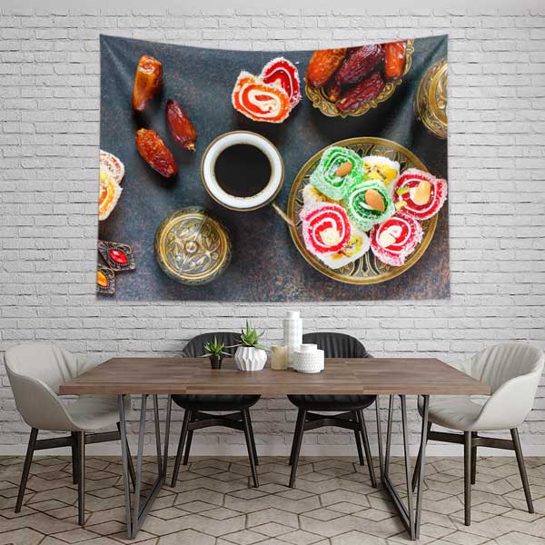 cafe-wall-art-tapestry-12567-03 Türk Lokumu ve Kahve Temalı Duvar Örtüsü 12567