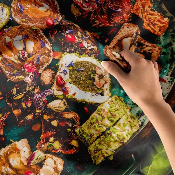 cafe-wall-art-tapestry-12573-04 Antep Fıstıklı Sarma Baklava Temalı Duvar Örtüsü 12573