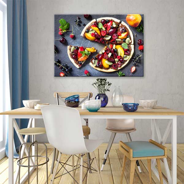 Meyveli Pizza Tasarımlı Kanvas Duvar Tablosu – 12190