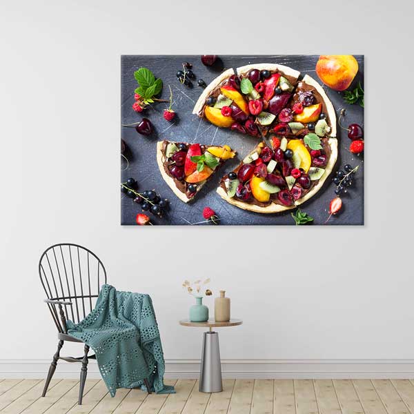 Meyveli Pizza Tasarımlı Kanvas Duvar Tablosu – 12190