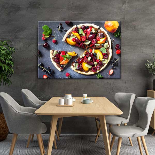 Meyveli Pizza Tasarımlı Kanvas Duvar Tablosu – 12190
