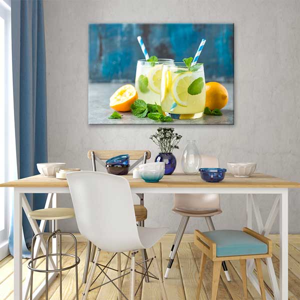 Nane ve Limonlu Ferah Limonata Kanvas Duvar Tablosu – 12208