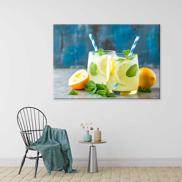 Nane ve Limonlu Ferah Limonata Kanvas Duvar Tablosu – 12208