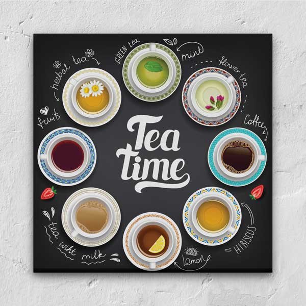 Çikolata parçaları ve nane yapraklarıyla süslenmiş dilimlenmiş brownie sunumunu gösteren kafe duvar tablosu. – 12277