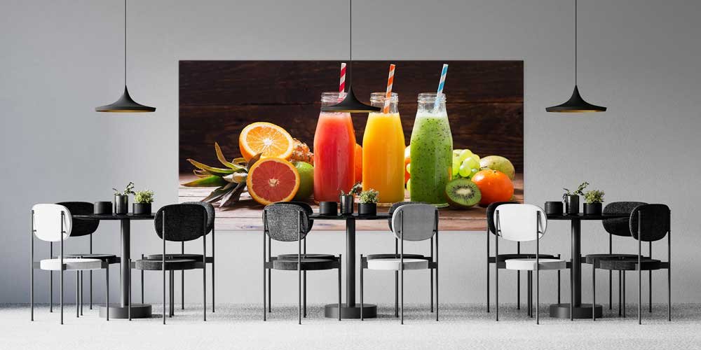 Renkli Meyve Suyu Şişeleri Tasarımlı Büyük Ebat Duvar Dekoru – 12452