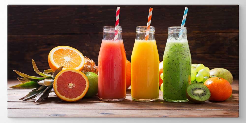 Renkli Meyve Suyu Şişeleri Tasarımlı Büyük Ebat Duvar Dekoru – 12452