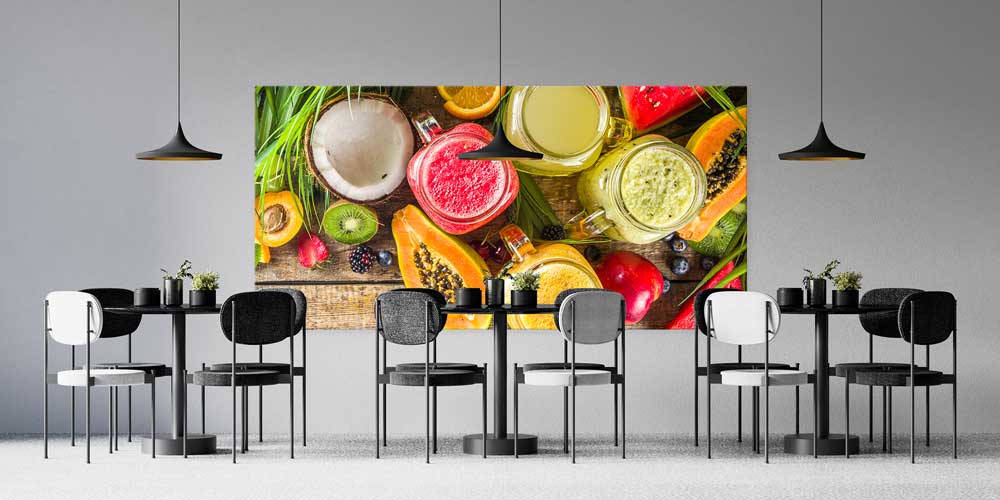 Tropikal Meyve Suları Tasarımlı Büyük Ebat Duvar Dekoru – 12454