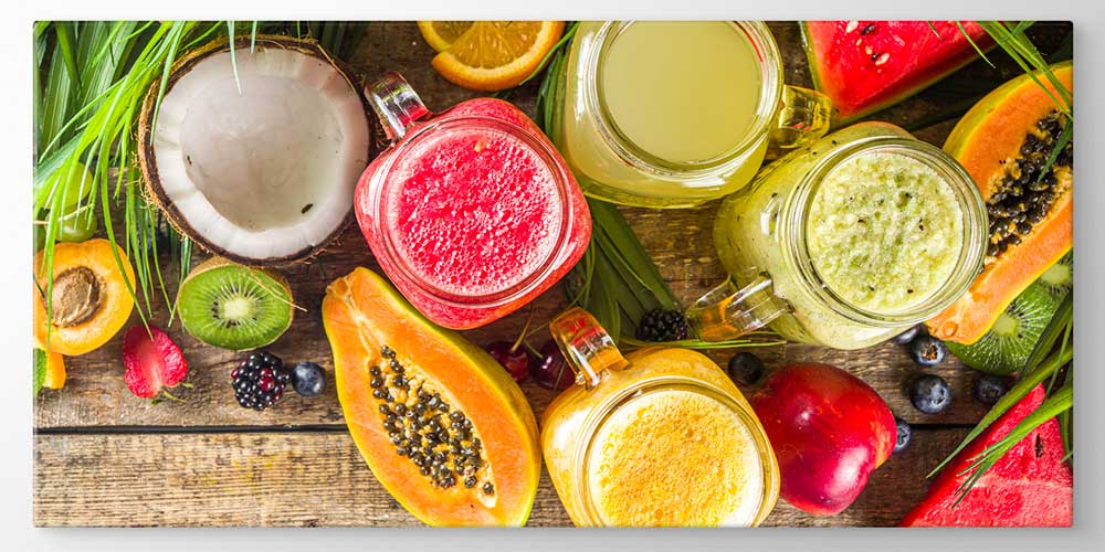 Tropikal Meyve Suları Tasarımlı Büyük Ebat Duvar Dekoru – 12454