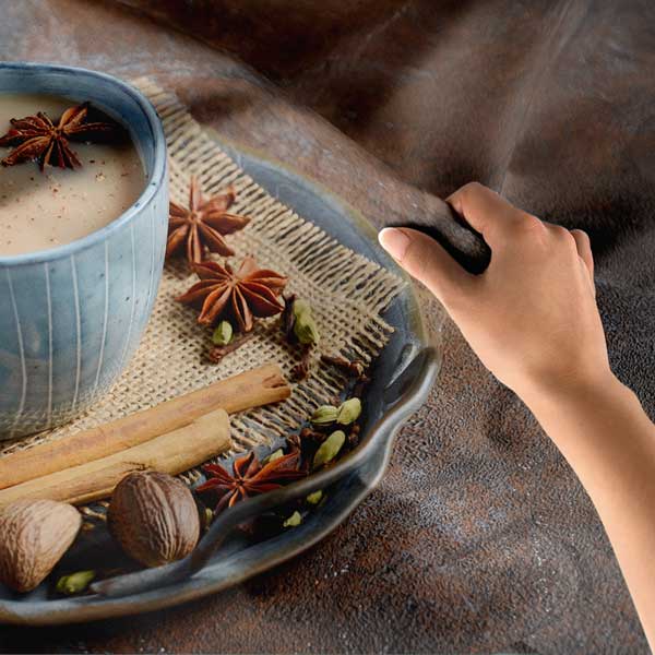 Baharatlı Kahve Fincanı ve Tarçınlı Tabak Kafe Duvar Örtüsü 12528